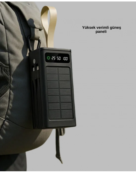 ® Kamp ve Outdoor Kullanıma Uygun Güneş Panelli Powerbank