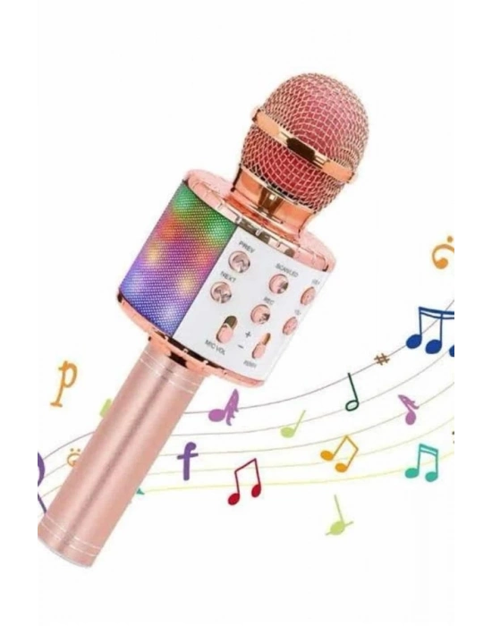 ® Karaoke Mikrofon Bluetooth Bağlantılı Aux Girişli Uzun Pil Ömrü Yüksek Ses Kaliteli