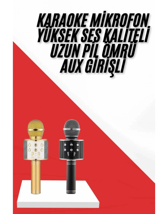 ® Karaoke Mikrofon Dahili Hoparlörlü Sd-usb-aux Girişli Bluetooth Hoparlör