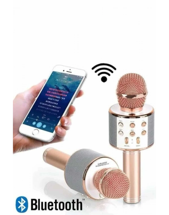 ® Karaoke Mikrofon Dahili Hoparlörlü Sd-usb-aux Girişli Bluetooth Hoparlör