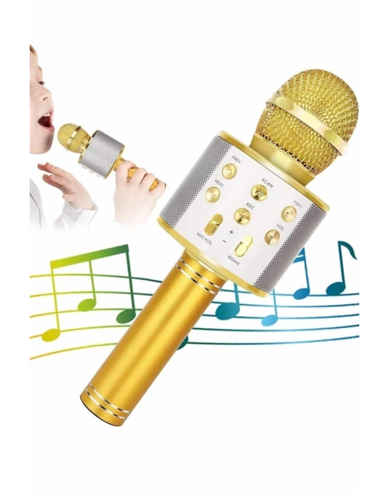 ® Karaoke Mikrofon Dahili Hoparlörlü Sd-usb-aux Girişli Bluetooth Hoparlör
