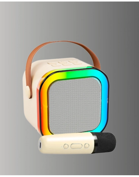 Karaoke Mikrofon Hoparlör Seti Bluetooth Kablosuz Taşınabilir