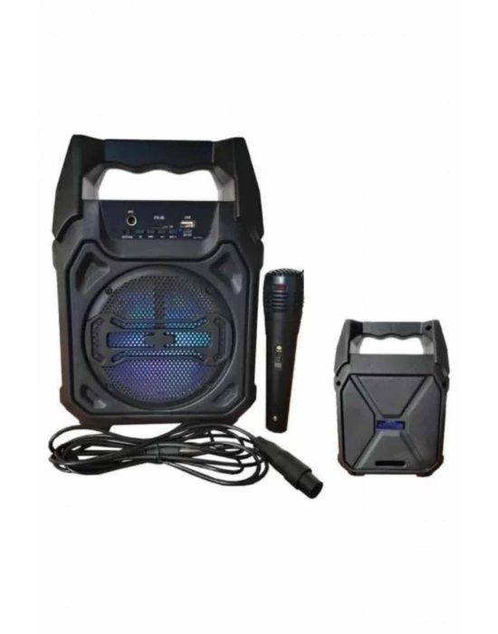 ® Karaoke Mikrofonlu Fm Radyolu Bluetooth Hoparlör Yüksek Ses Kaliteli