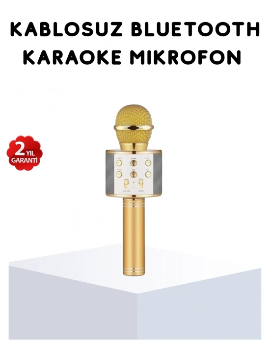 ® Karaoke Mikrofonu Bluetooth USB AUX Girişli Yankı Efektli