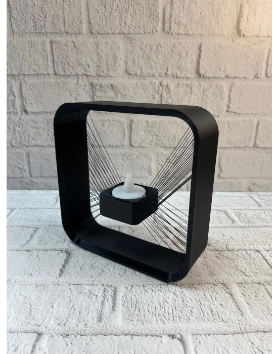 ® Kare Askılı Mumluk Duvara Asılan Şık Dekoratif Mumluk 16×16 cm