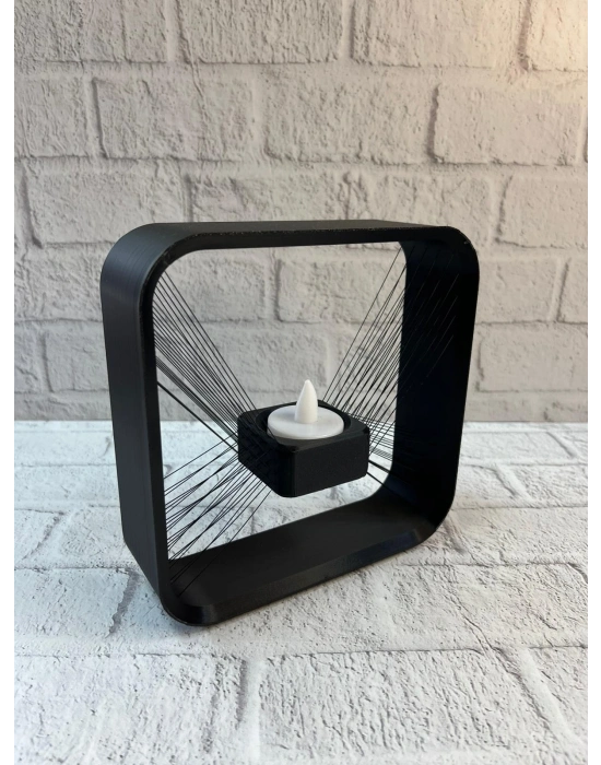 ® Kare Askılı Mumluk Duvara Asılan Şık Dekoratif Mumluk 16×16 cm