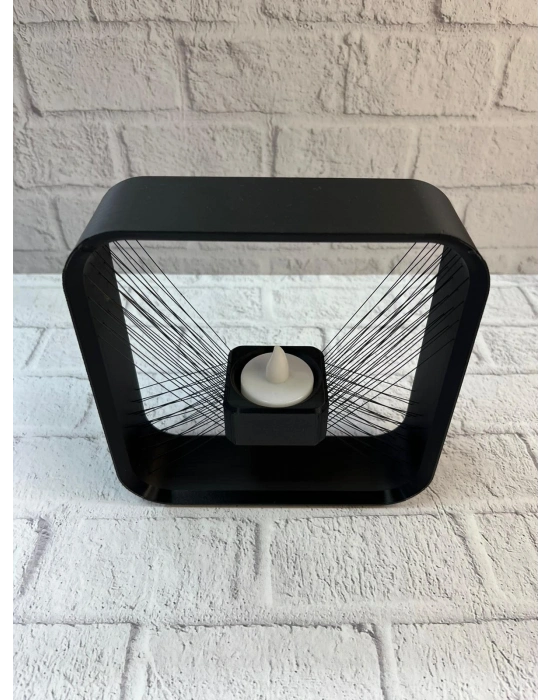 ® Kare Askılı Mumluk Duvara Asılan Şık Dekoratif Mumluk 16×16 cm