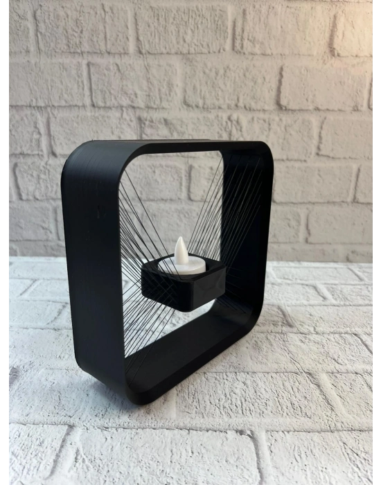 ® Kare Askılı Mumluk Duvara Asılan Şık Dekoratif Mumluk 16×16 cm