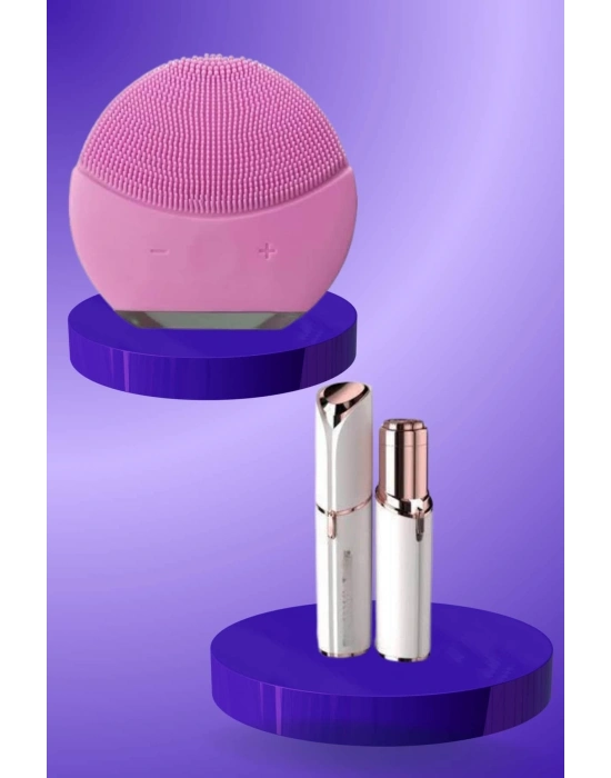 ® KAŞ BIYIK VE YÜZ EPİLASYON ALETİ VE TİTREŞİMLİ YÜZ TEMİZLEME MASAJ ALETİ İKİLİ SET