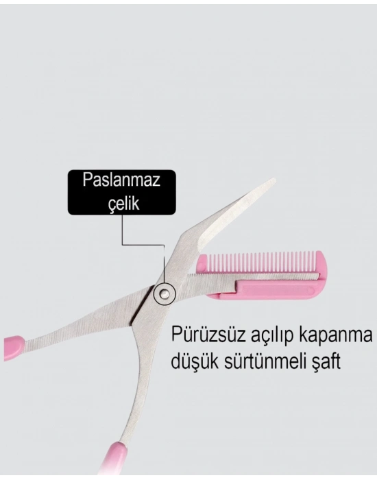 ® Kaş Düzeltme Makası Taraklı – Profesyonel ve Pratik Kaş Bakımı