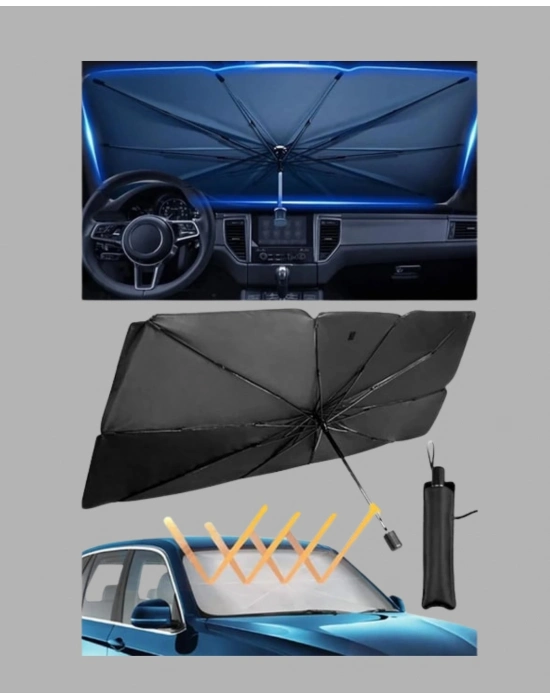 ® Katlanabilir Ön Cam Güneşliği Şemsiye – Her Araca Uygun Isı ve Işık Koruması