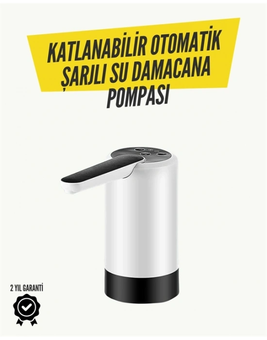® Katlanabilir Şarjlı Damacana Su Pompası Pratik Kullanım