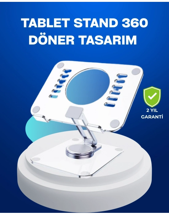 ® Katlanabilir Tablet Standı Ayarlanabilir Kaymaz Şeffaf Tasarım