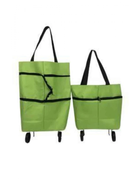 ® Katlanabilir Tekerlekli Çantalı Çarşı Pazar Arabası Alışveriş Çantası Piknik Çantası