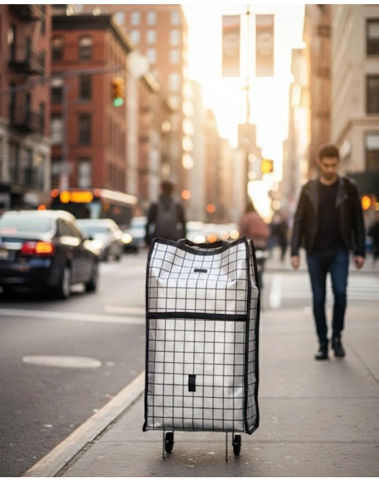 ® Katlanabilir Yapılı Çok Amaçlı Tekerlekli Alışveriş Çantası