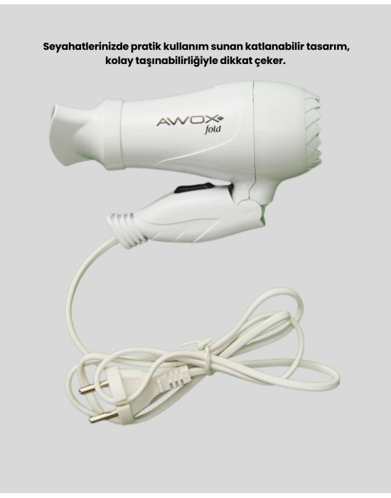 ® Katlanır Gövdeli Saç Kurutma Makinesi Ev ve Valiz Kullanımı