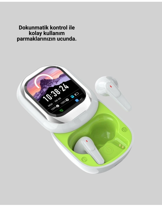 ® Kayar Kapaklı Şarj Kutusu Ve Dokunmatik Ekranlı Bluetooth Stereo Kulaklık