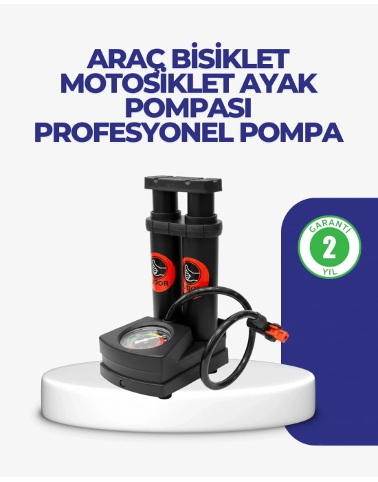 ® Kaymaz Pedallı Ayaklı Hava Pompası Tüm Supap Uyumlu