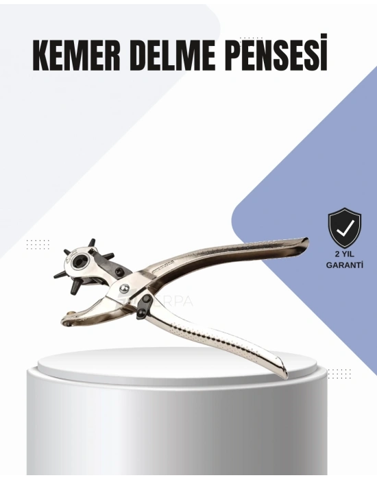 ® Kemer Delme Pensesi Çok Amaçlı 6 Farklı Delik Boyu Ayarlı Deri Delme Aleti
