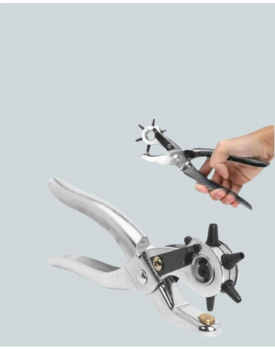 ® Kemer Delme Pensesi Çok Amaçlı 6 Farklı Delik Boyu Ayarlı Deri Delme Aleti