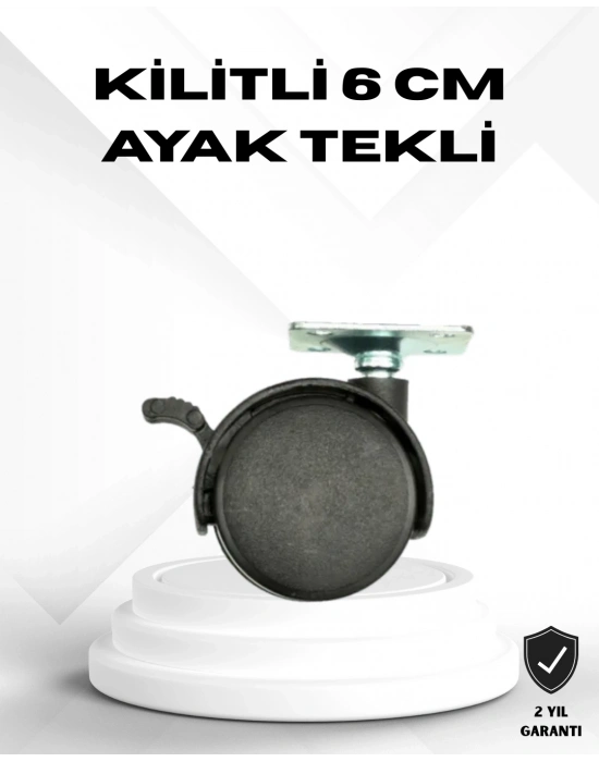 ® Kilitli 6 cm Masa Ayağı Tekli Döner Tekerlek