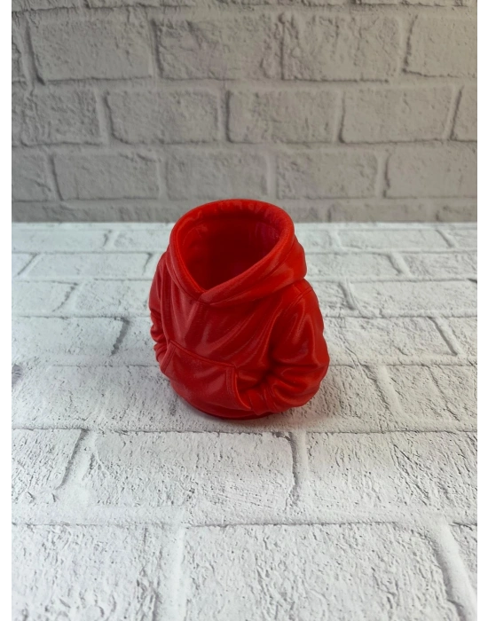 ® Kırmızı Hoodie Kalemlik 10x10 cm Masa Üstü Düzenleyici