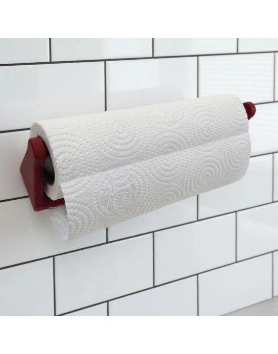 ® Kırmızı Peçete Tutucu Duvara Monte Pratik Kağıt Havlu Askısı