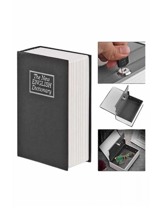 ® Kitap Görünümlü Gizli Kasa Büyük Boy Anahtarlı Kilitli Para Kasası