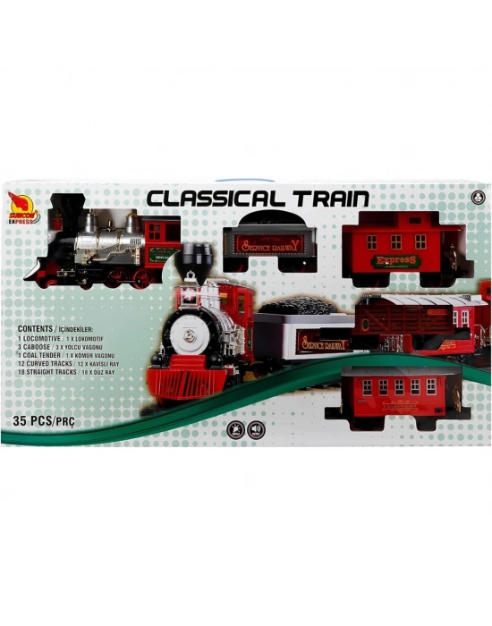 ® Klasik Tren Seti Sesli ve Işıklı 35 Parça