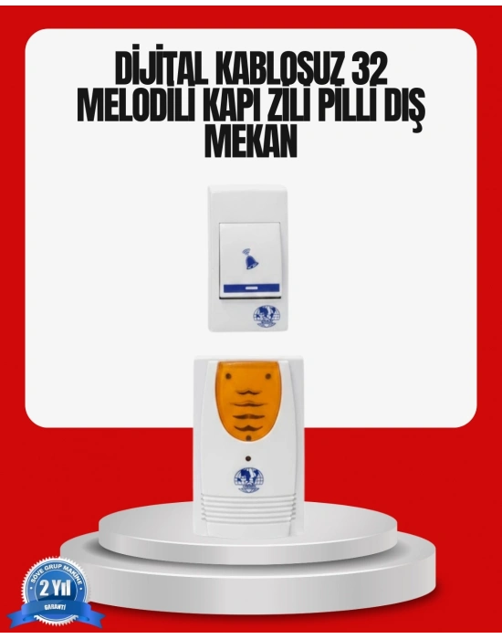 ® Kolay Kullanımlı Kablosuz Kapı Zili Şık ve Sade Tasarım