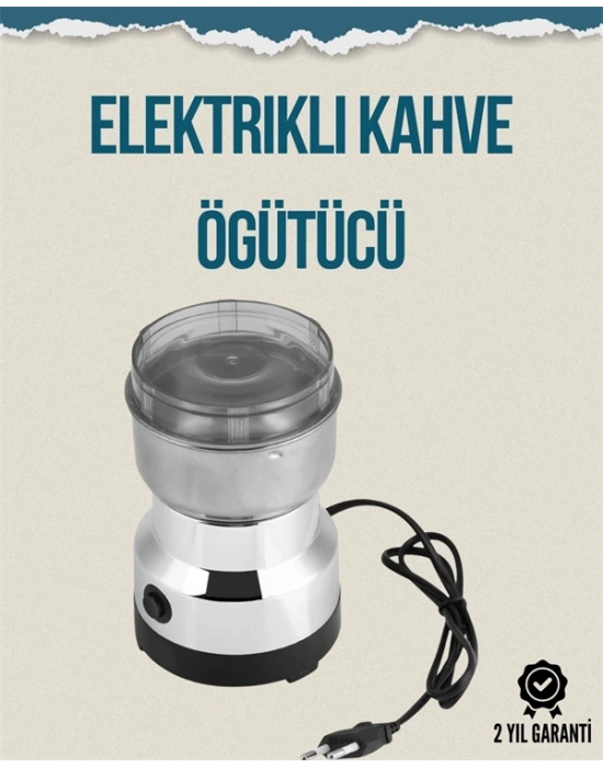 ® Kompakt Elektrikli Kahve ve Baharat Öğütücü | 14500 Devir, Şeffaf Kapaklı, Hediye İçin İdeal