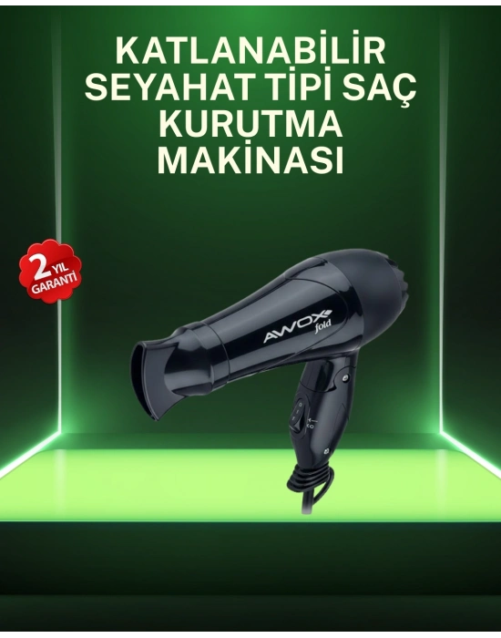 ® Kompakt Katlanabilir Saç Kurutma Makinesi Ev ve Seyahat Uyumlu