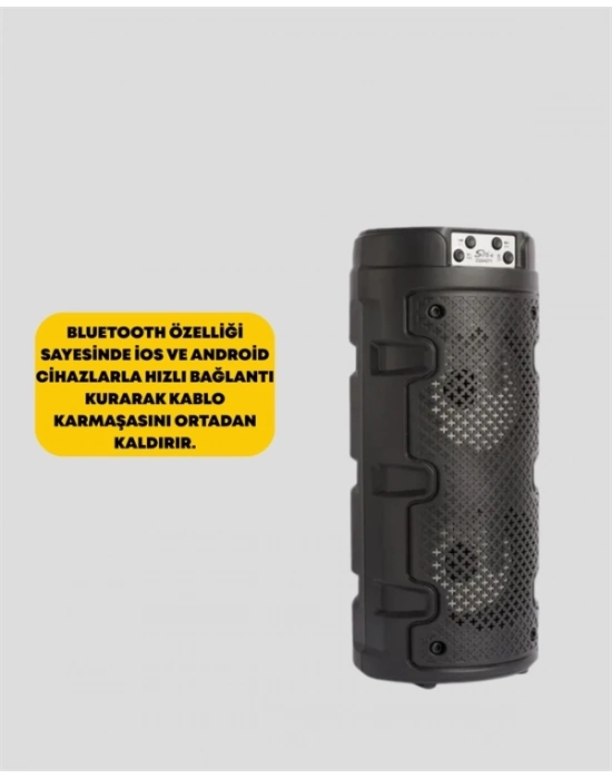 ® Kompakt Tasarım, Yüksek Ses Performansı – Çoklu Giriş Seçenekli Kablosuz Hoparlör (Bluetooth, USB, SD Kart, AUX)