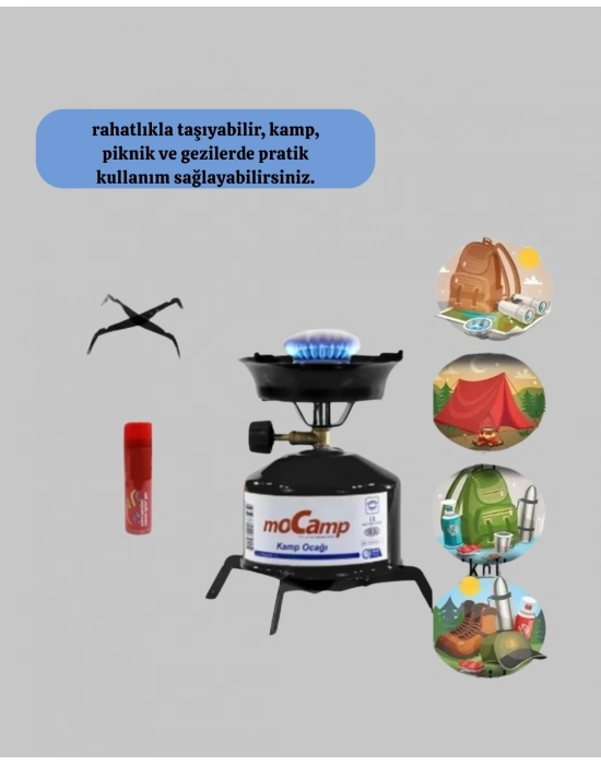 ® Kompakt ve Hafif Kamp Ocağı Seti Gaz Tüplü