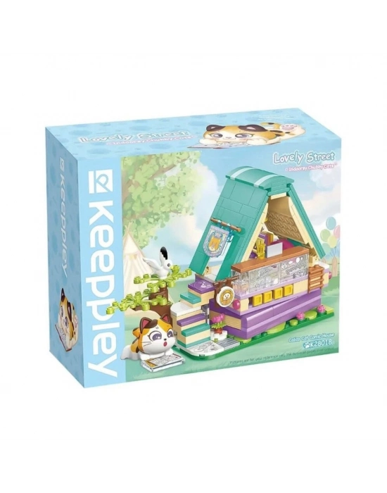 ®  KP28018 Keeppley Lovely Street Calico Cat Comic House Blok Seti -Vagonlife