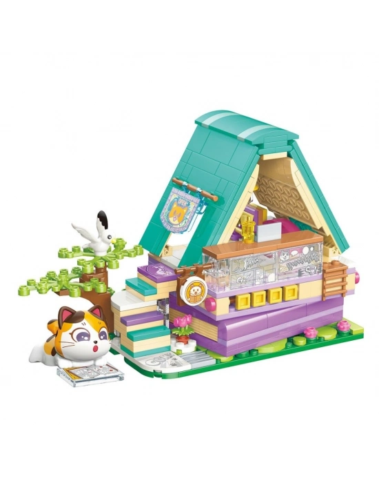 ®  KP28018 Keeppley Lovely Street Calico Cat Comic House Blok Seti -Vagonlife