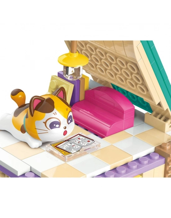 ®  KP28018 Keeppley Lovely Street Calico Cat Comic House Blok Seti -Vagonlife