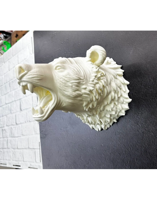 ® Krem Ayı Figürü Duvar Süsü Asılabilir Hediyelik Dekoratif 25x19 cm