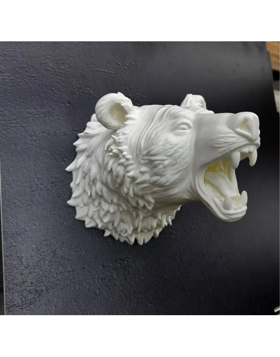 ® Krem Ayı Figürü Duvar Süsü Asılabilir Hediyelik Dekoratif 25x19 cm