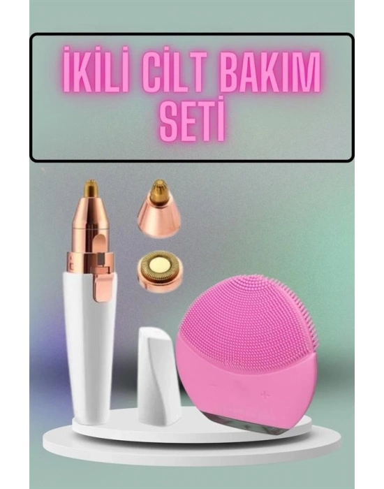 ® Kulak Burun ve Yüz Epilasyon Aleti ve Yüz Masaj Aleti İkili Cilt Bakım Seti