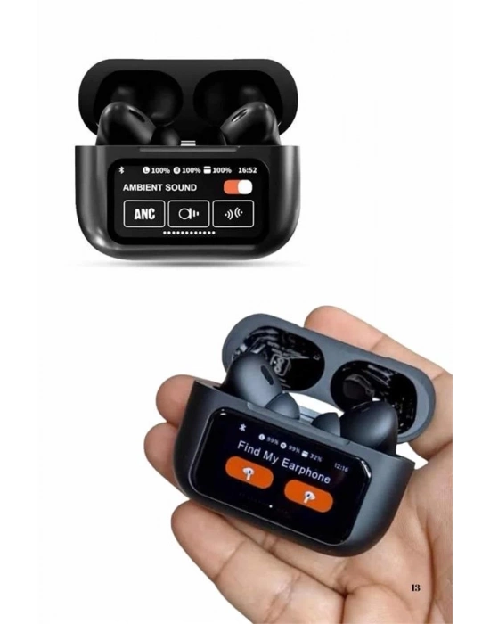 ® Kulak İçi Bluetooth Kulaklık Ekranlı Müzik Dinleme Çağrı Cevaplama Siyah