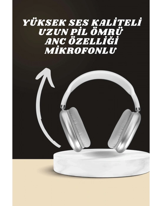 ® Kulak Üstü P9 Kablosuz Bluetooth Kulaklık ve 7 Kordonlu Akıllı Saat