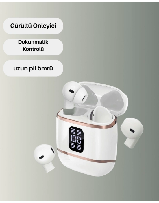 ® Kulakiçi Bluetooth Kulaklık V5.3 – 4’lü Set, Dijital Ekranlı, Gürültü Engelleme