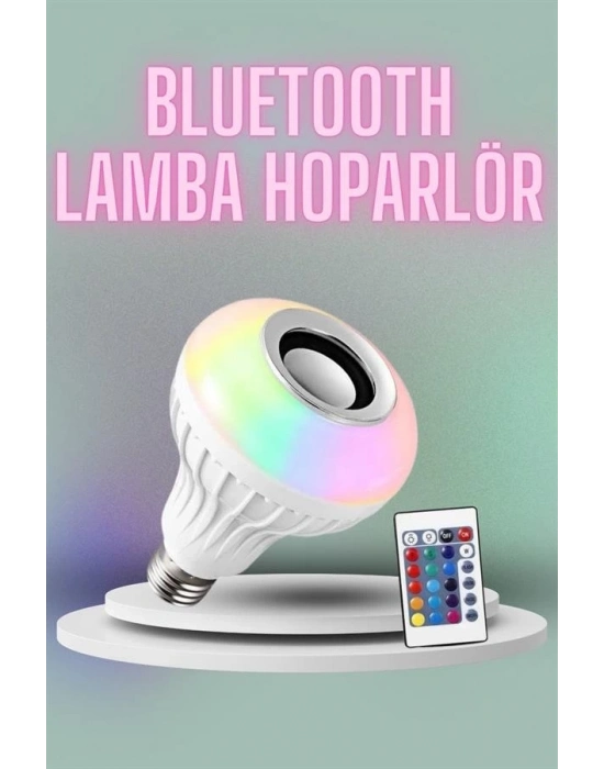 ® Kumandalı RGB Led Işık Bluetooth Hoparlör Ses Lambası Renkli Ampul