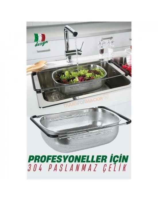 Lavabo Süzgeci Ayarlanabilir Kevgir 304 Paslanmaz Çelik 721523