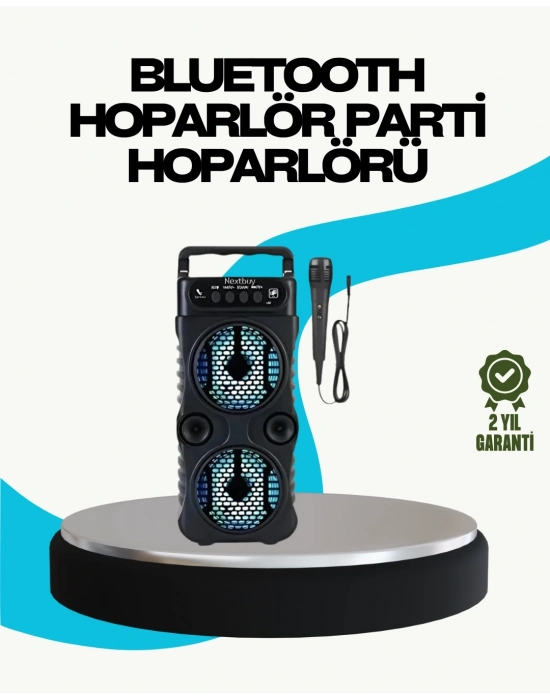 ® LED Işıklı Kablosuz Hoparlör – Bluetooth, FM Radyolu, Taşınabilir Şarjlı
