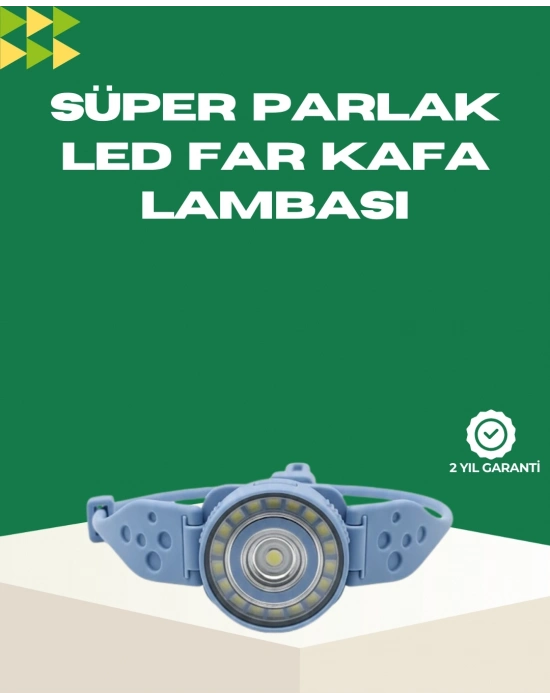 LED Kafa Lambası Kamp Yürüyüş ve Gece Kullanımı İçin