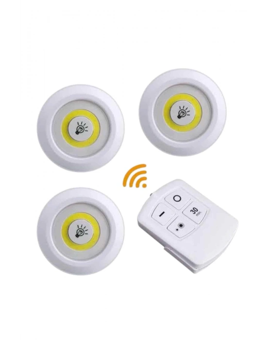 ® Led Lamba 3lü Uzaktan Kumandalı Yapışkanlı