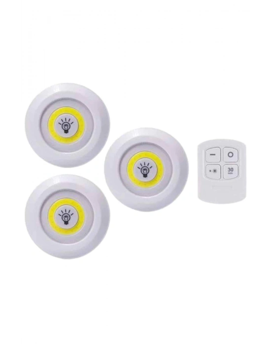 ® Led Lamba 3lü Uzaktan Kumandalı Yapışkanlı