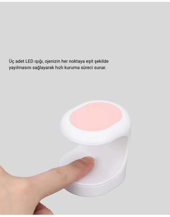 ® LED Mini Oje Kurutucu Taşınabilir Hızlı Kuruma Cihazı 3 LED Işıklı